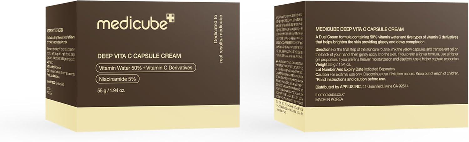 Two boxes of Medicube Deep Vita C Capsule Cream on a white background
