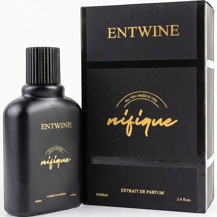 Nifique Entwine M031 Khaltate Arabiya extrait de parfum in a minimalist black 100ml bottle with matching gift box.